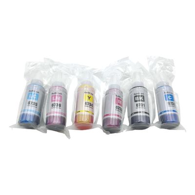 Botol Tinta Untuk Epson L805 L800 L1800 L810 L850 Printer T673 Ink Code 70gm X CMYBkLCLM Set Warna Tinta