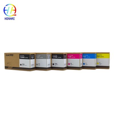 Set Kartrid Tinta HP 72 6 Warna Kompatibel dengan DesignJet T610 T770 T1200 untuk Hasil Tahan Pudar